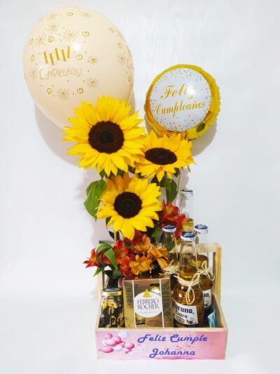 Detalle en girasoles Producto_desayunossorpresas.com