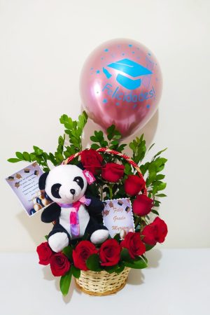 arreglo floral en canasto, desayunos sorpresa a domicilio Bogotá, desayunos sorpresa Bogotá, desayunossorpresas.com