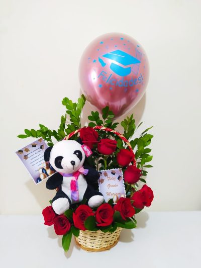 arreglo floral en canasto, desayunos sorpresa a domicilio Bogotá, desayunos sorpresa Bogotá, desayunossorpresas.com