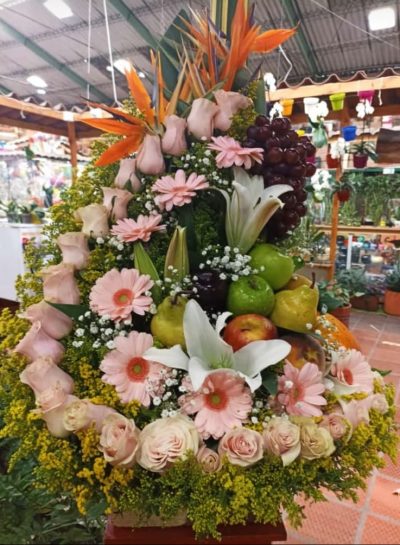 arreglo floral en espiral