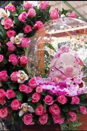 arreglo floral media luna 2