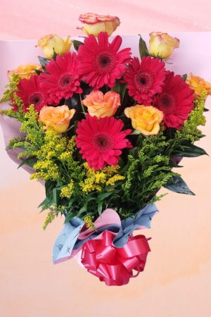 Bouquet Rosas y Gerberas Desayunossorpresas.com